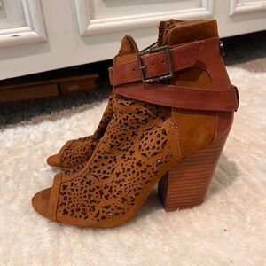 Vince Camuto Tan and Brown Heeled Boots